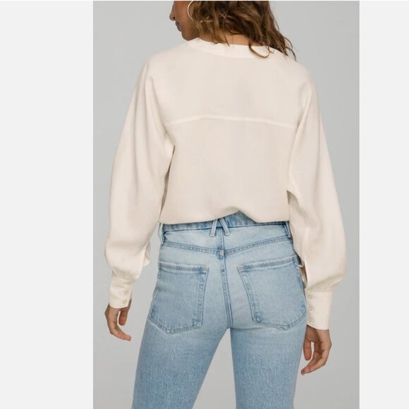 Good American Women's Utility Wrap Bodysuit Top Ivory Color Size 3 (Large) NWT - Picture 2 of 11